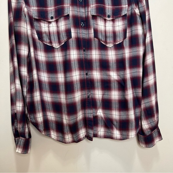 PAIGE Blue & Red Plaid Button Down Shirt Size Small - Picture 5 of 12